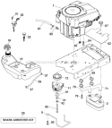 Engine Diagram and Parts List for A25K54YT 96046000400 Ariens Lawn Tractor