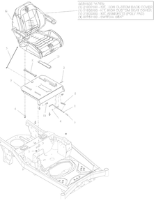 Seat Diagram and Parts List for 918027 035000 + Ariens Lawn Tractor