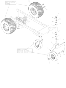 Wheels And Casters - 36-Inch Diagram and Parts List for 994303 000101 + Ariens Lawn Tractor Accessories