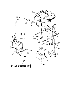 Engine Diagram and Parts List for 93603800  Ariens Lawn Tractor