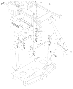 Deck Lift - Sd Diagram and Parts List for 998302 000500 - 000999 Ariens Lawn Tractor