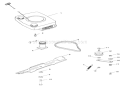 Engine, Blade And Belt Diagram and Parts List for 911055 000101 Ariens Lawn Mower