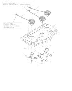 Deck, Blades And Spindle Motors - 48-Inch - Rd Diagram and Parts List for 997312 000101 - 001499 Ariens Lawn Tractor