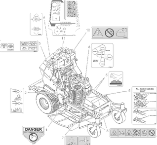 Decals - Safety Diagram and Parts List for 994302 000101 + Ariens Lawn Tractor Accessories