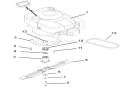 Engine, Blade & Belt Diagram and Parts List for 911342 000101 Ariens Lawn Mower