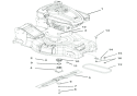 Engine, Blade And Belt Diagram and Parts List for 911156 000101 Ariens Lawn Mower