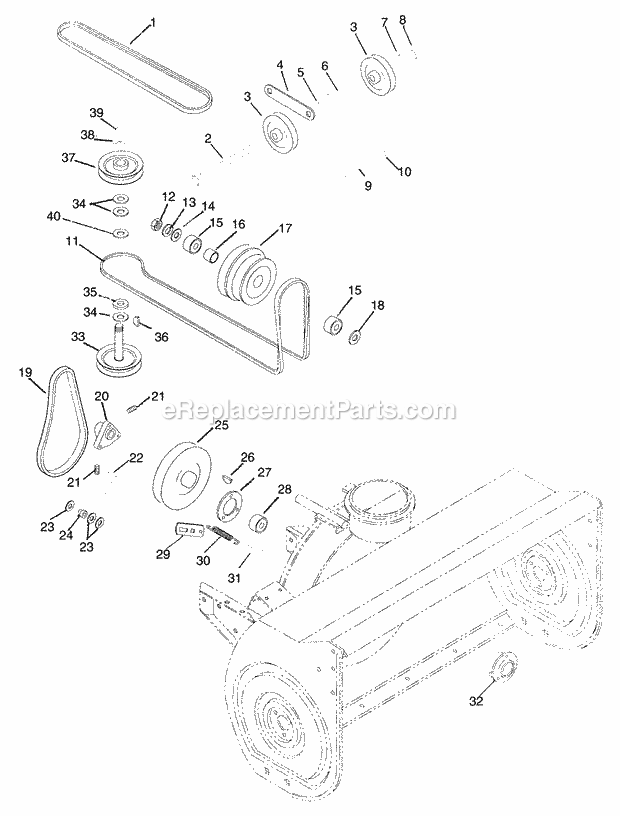 Sno-Thro Belt Drive (Model 836004) Diagram and Parts List for 836004 000101 Ariens Lawn Tractor