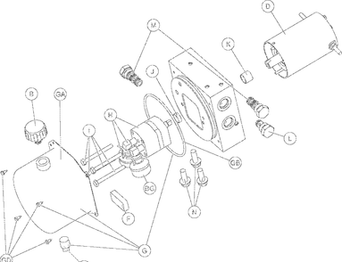 Hydraulic Unit Diagram and Parts List for 851007 000101 Ariens Lawn Tractor Accessories