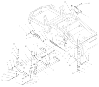 Deck Lift - Rh Diagram and Parts List for 991590 095000 + Ariens Lawn Tractor