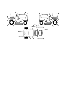 Decals Diagram and Parts List for 96046001001  Ariens Lawn Tractor
