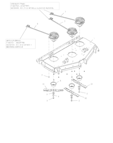 Deck, Blades And Spindle Motors - 52-Inch - Rd Diagram and Parts List for 997313 001500 - 001999 Ariens Lawn Tractor