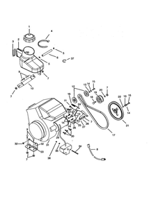 Engine And Drive Diagram and Parts List for 938305-000325  Ariens Snow Blower