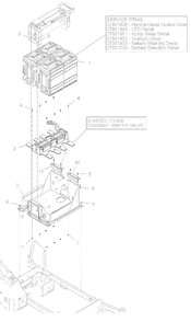 Battery Tray And Batteries Diagram and Parts List for 998305 000101 - 000499 Ariens Lawn Tractor