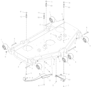 Anti- Scalp Wheels And Baffles - 60-Inch - Rd Diagram and Parts List for 998312 000500 - 000999 Ariens Lawn Tractor