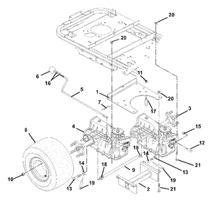 Transaxle, Dump Valves And Rear Wheels Diagram and Parts List for 915067 (010000 & Above)(1740) Ariens Lawn Tractor
