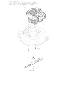 Engine And Blade Diagram and Parts List for 911607 000101 - 003499 Ariens Lawn Mower