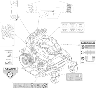 Decals - Safety - Sd Diagram and Parts List for 998303 001000 + Ariens Lawn Tractor