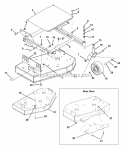 Deck And Mower Frame - 32", 36" And 44" Diagram and Parts List for 988316 003500 Ariens Lawn Mower