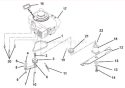 Engine, Blade & Belt Diagram and Parts List for 911396 000301 Ariens Lawn Mower