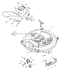 Mower Pan Diagram and Parts List for 927043 001400 Ariens Lawn Tractor
