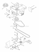 Engine And Belts Diagram and Parts List for 927056 000101 Ariens Lawn Tractor