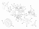 Engine, Drive And Wheels Diagram and Parts List for 901025 000101 Ariens Tiller