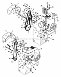 Engine And Drive Diagram and Parts List for 902809 000101 Ariens Tiller