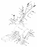 Controls And Wheels Diagram and Parts List for 901027 000101 Ariens Tiller