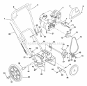 Engine, Belt Drive, Handlebars And Controls Diagram and Parts List for 932500 000101 Ariens Snow Blower