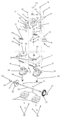 Transmission Diagram and Parts List for 911413 000101-012999 Ariens Lawn Mower