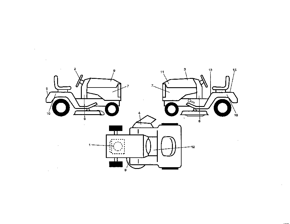 Decals Diagram and Parts List for 936060  Ariens Lawn Tractor