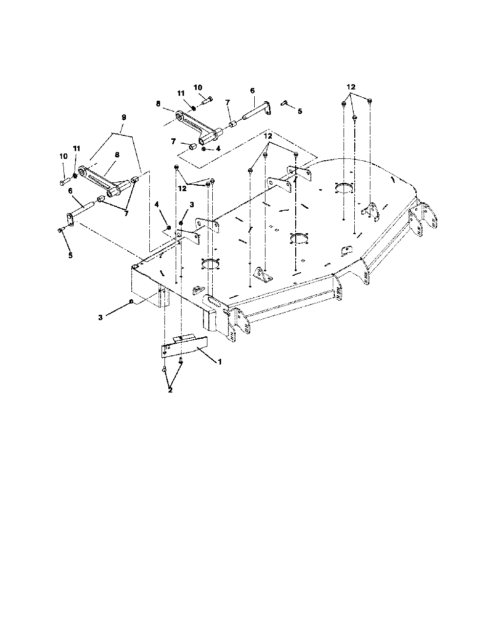Mounting arms Diagram and Parts List for 99107300  Ariens Lawn Mower