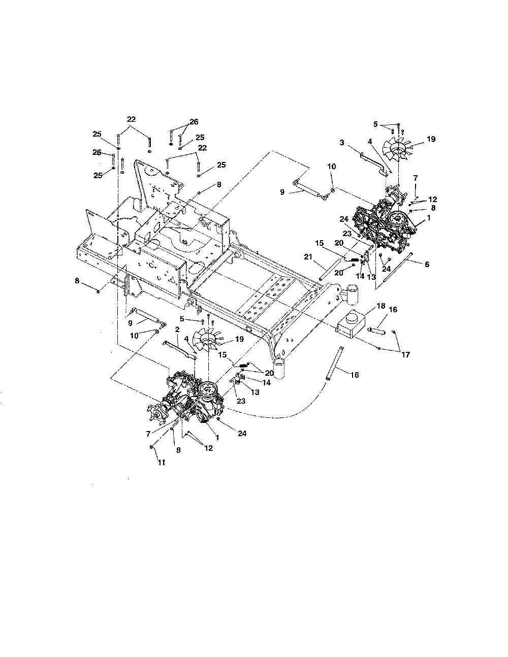 Transmission Diagram and Parts List for 99105600  Ariens Lawn Mower