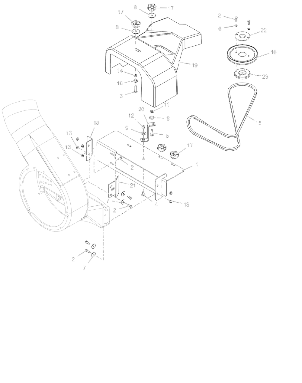 Pump Mount And Cover - 60-Inch Diagram and Parts List for 718011  Ariens Lawn Tractor Accessories