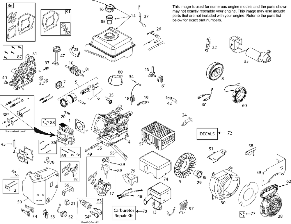 Engine 08201533 Diagram and Parts List for 08201533  Ariens Engine