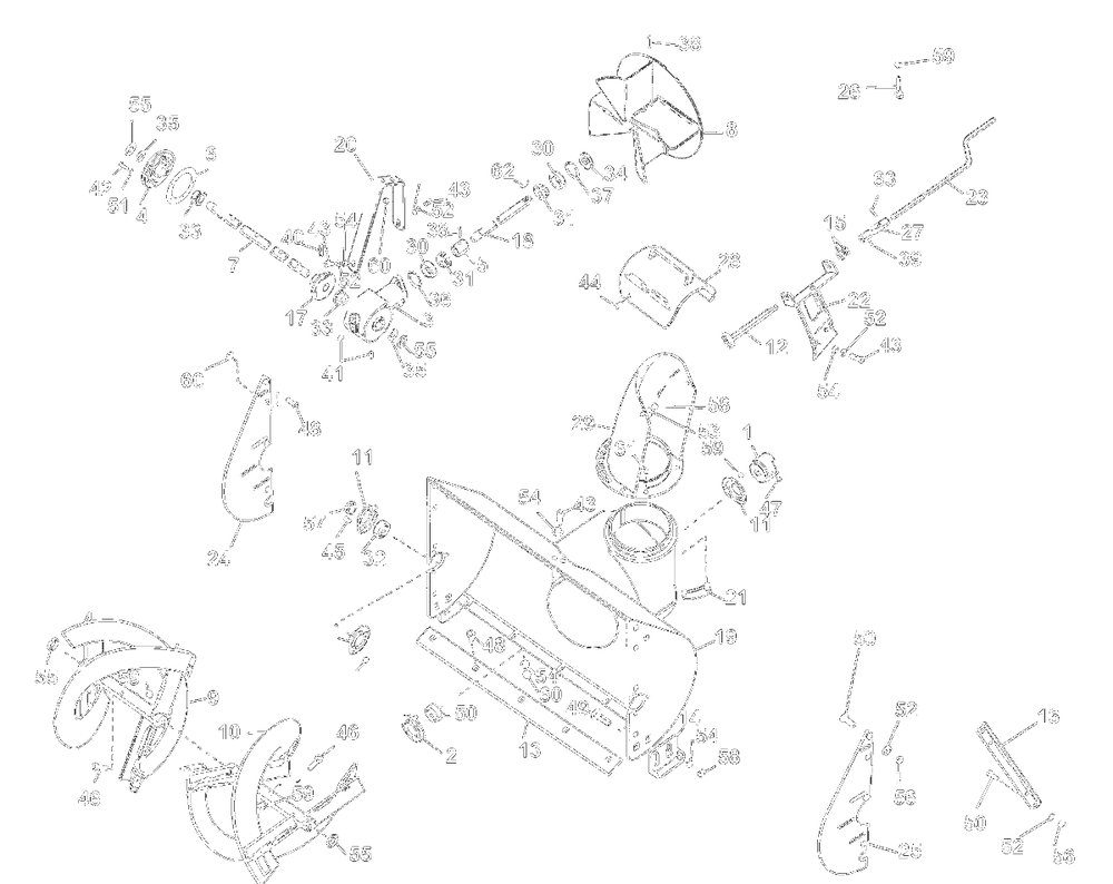 Sno-Thro Diagram and Parts List for 10ML60 017001 Ariens Lawn Tractor Accessories