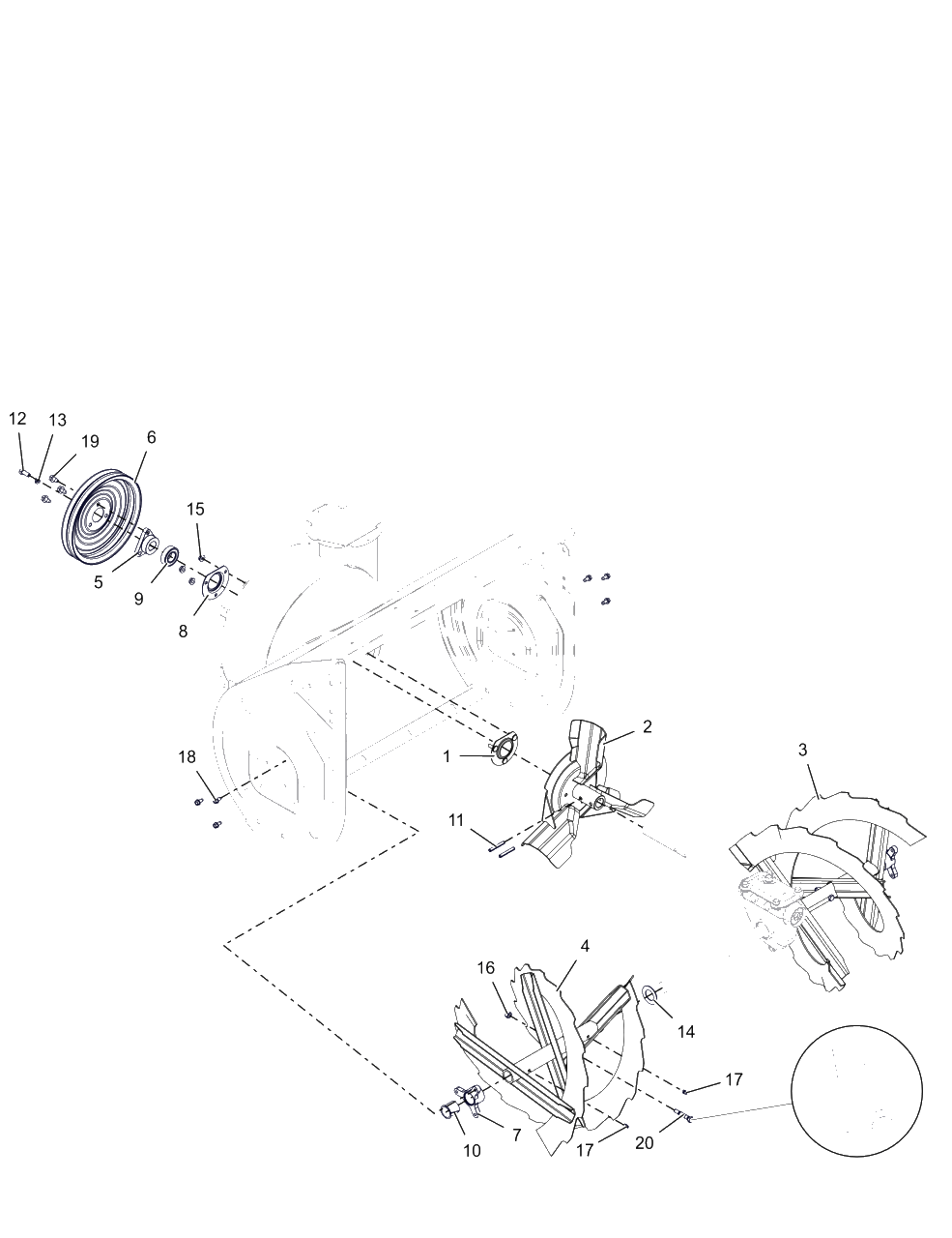 Auger And Impeller - 28" Diagram and Parts List for 926093 000101 & Above Ariens Snow Blower