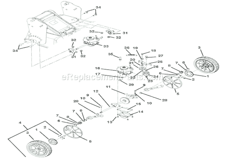 Transmission And Height Of Cut Diagram and Parts List for 911152 000101 Ariens Lawn Mower