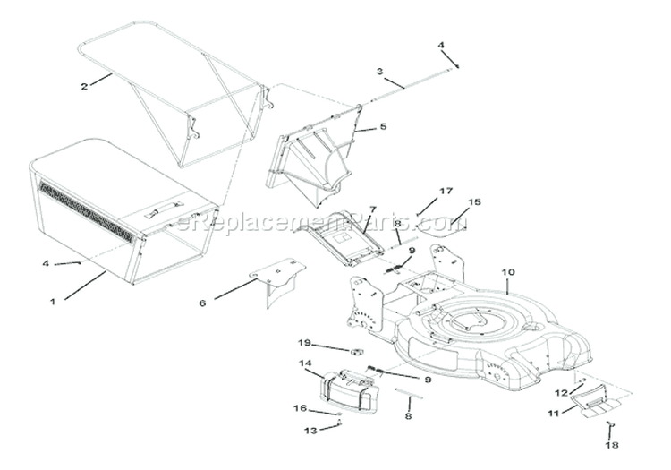 Mower Deck And Bagger Diagram and Parts List for 911150 000101 Ariens Lawn Mower