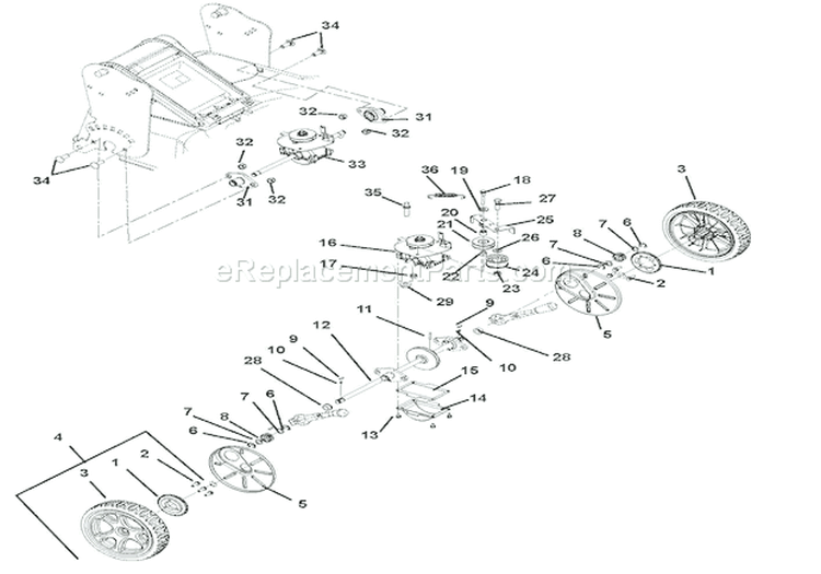 Transmission And Height Of Cut Diagram and Parts List for 911153 000101 Ariens Lawn Mower