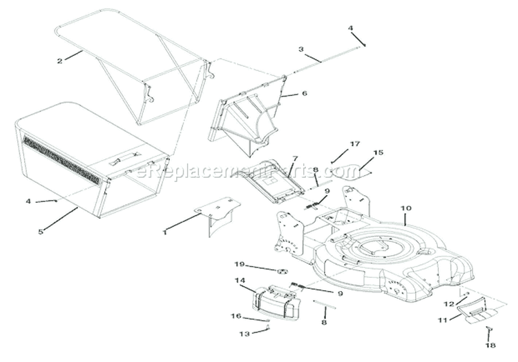 Mower Deck And Bagger Diagram and Parts List for 911156 000101 Ariens Lawn Mower
