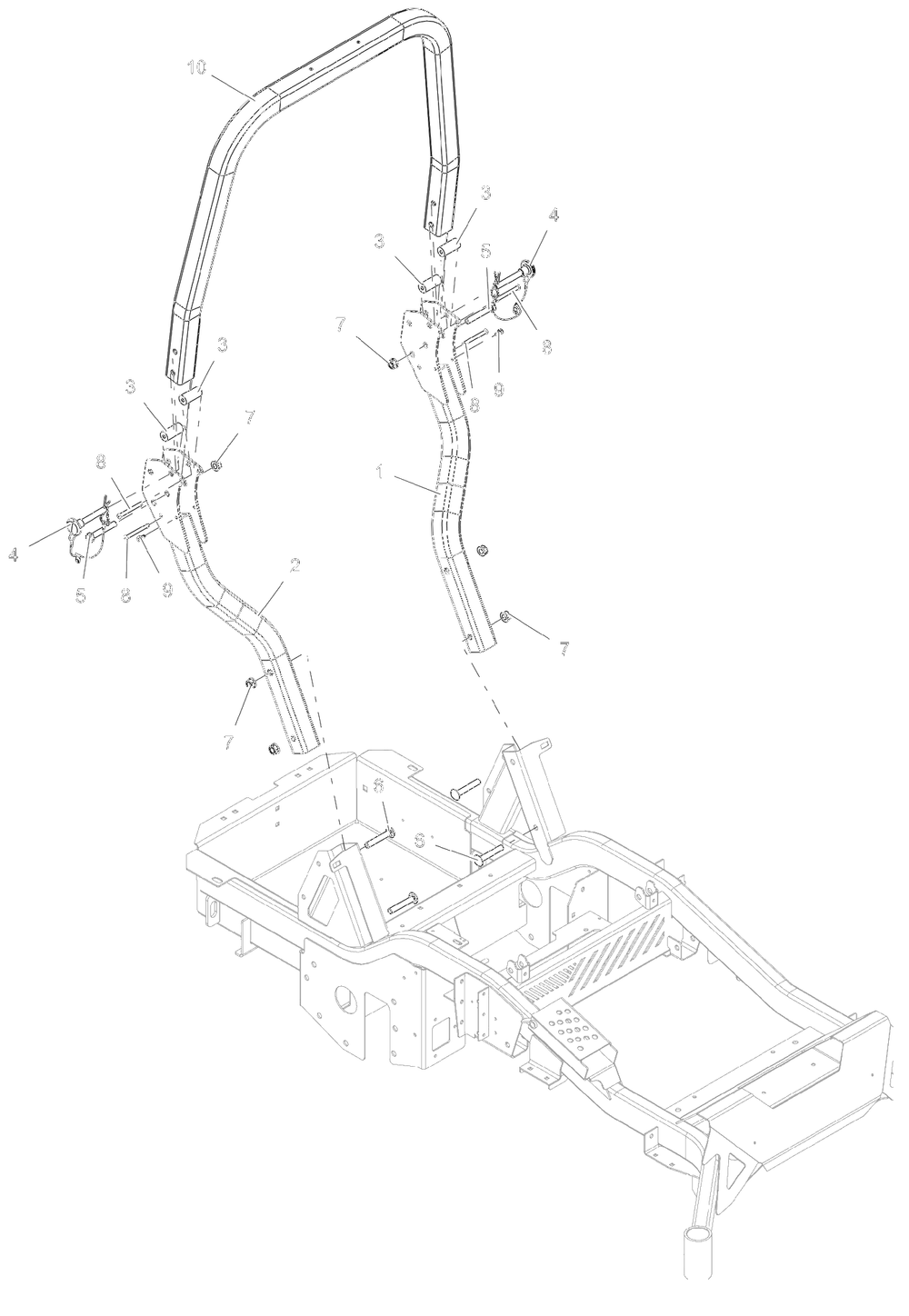 Rops Diagram and Parts List for 997312 000101 - 001499 Ariens Lawn Tractor