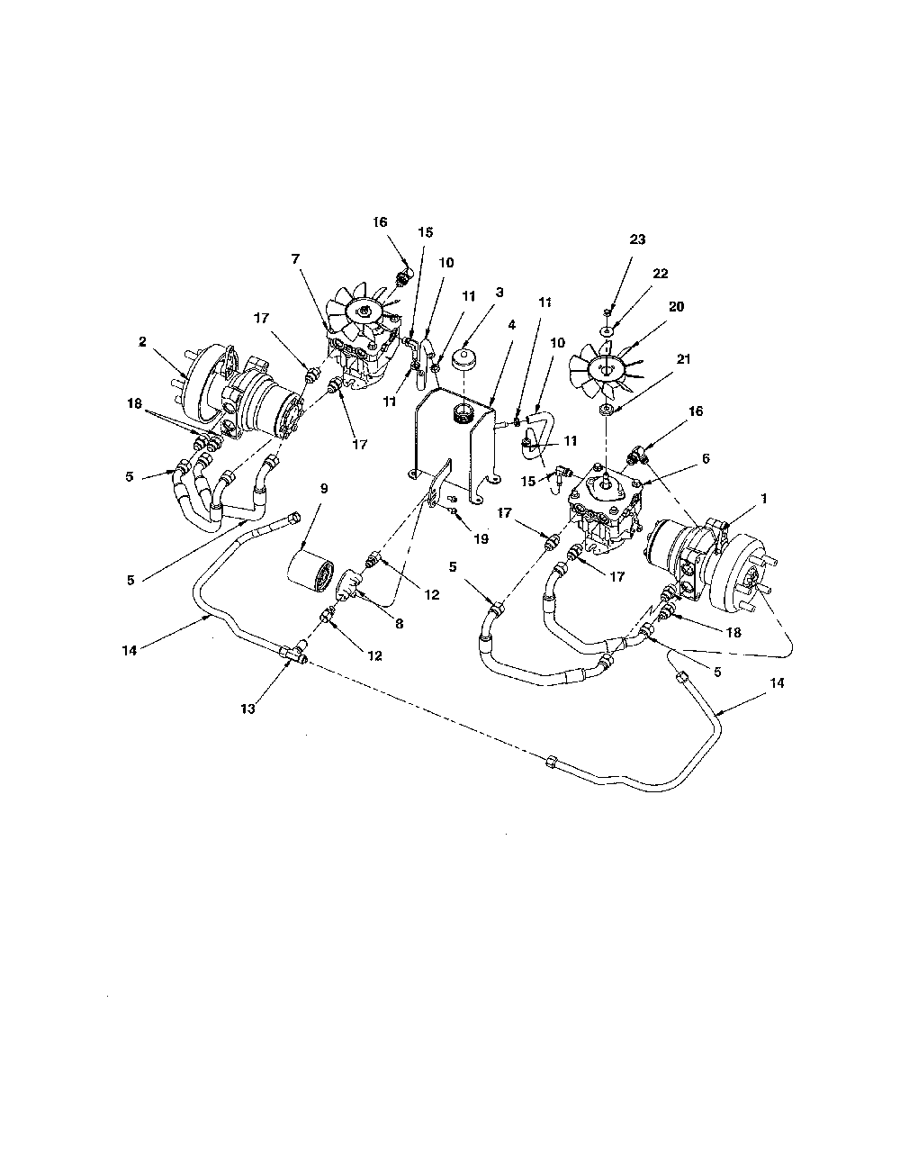 Hydraulics Diagram and Parts List for 99280700  Ariens Lawn Mower