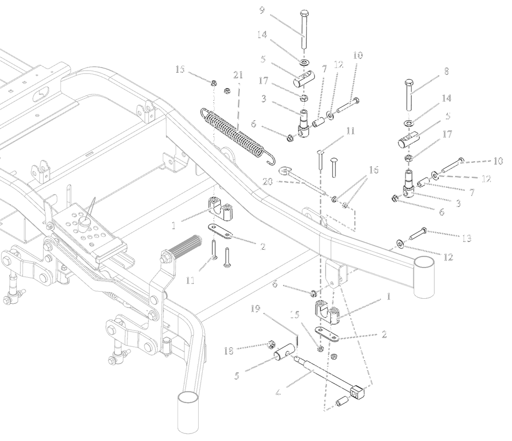 Deck Lift - Lh Diagram and Parts List for 991590 095000 + Ariens Lawn Tractor