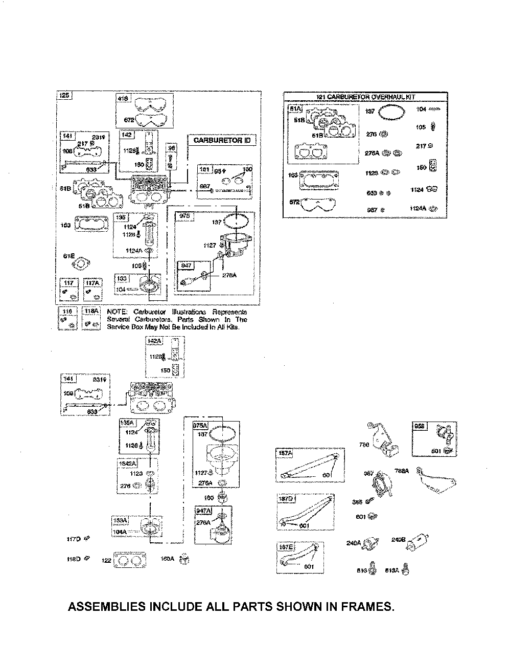 Carburetor Diagram and Parts List for 96046001600  Ariens Lawn Tractor