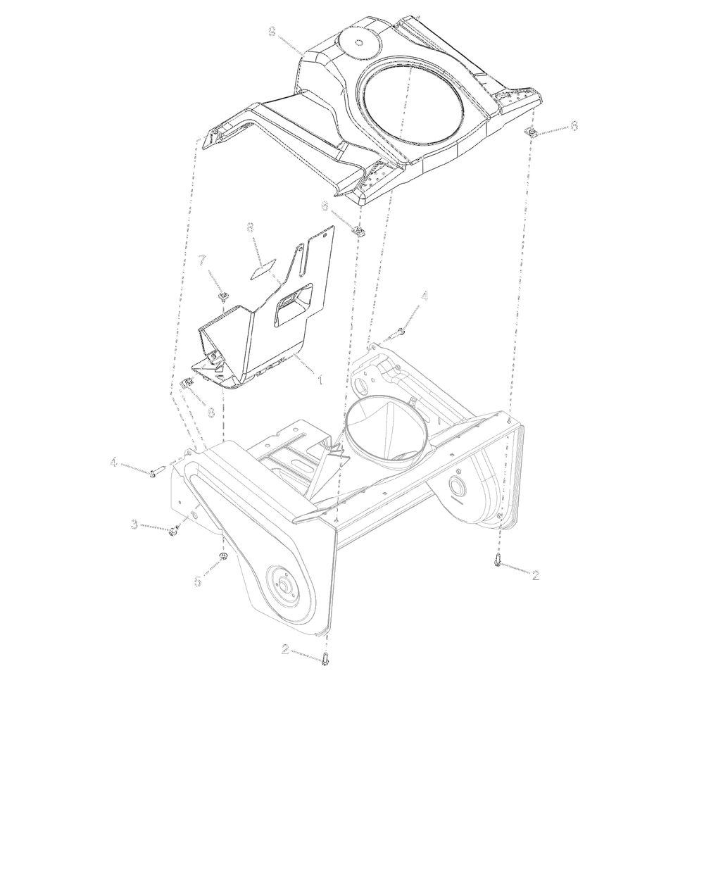 Cover Diagram and Parts List for 938029  Ariens Snow Blower