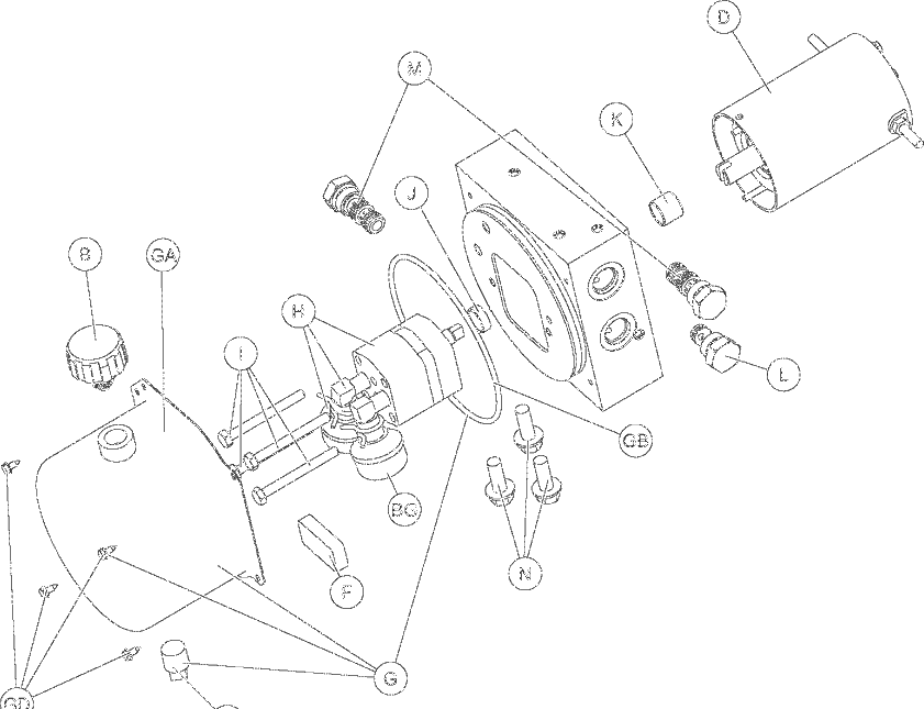 Hydraulic Unit Diagram and Parts List for 851007 000101 Ariens Lawn Tractor Accessories