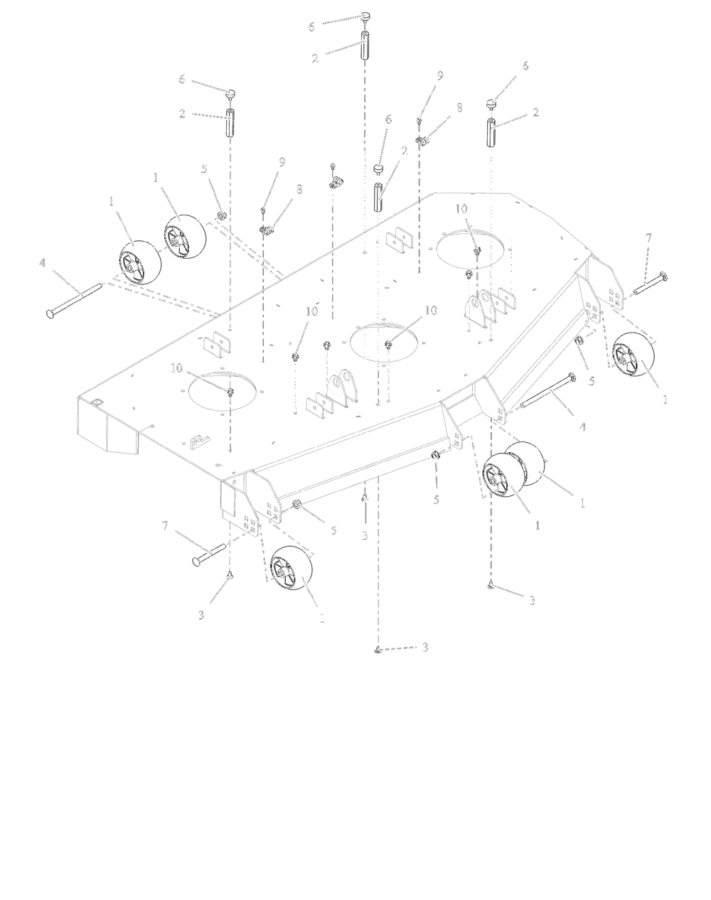Anti-Scalp Wheels - 52-Inch And 60-Inch - Sd Diagram and Parts List for 997311 001500 - 001999 Ariens Lawn Tractor