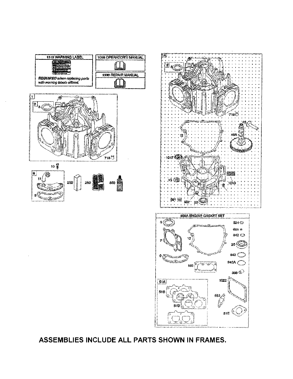 Cylinder/sump Diagram and Parts List for 96046001600  Ariens Lawn Tractor
