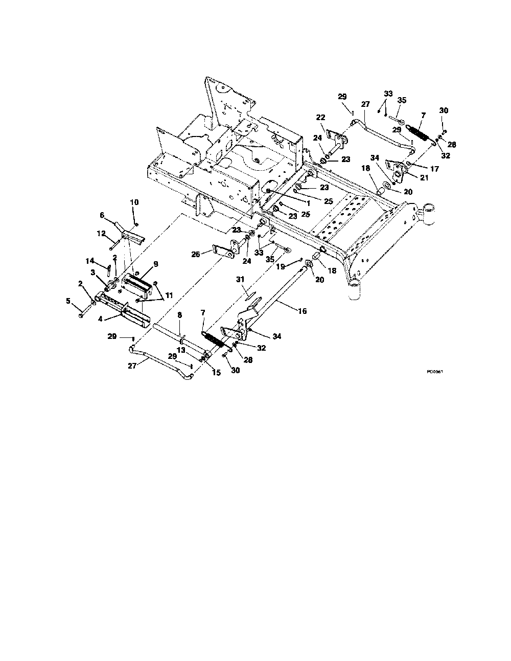 Mechanical lift Diagram and Parts List for 99107300  Ariens Lawn Mower